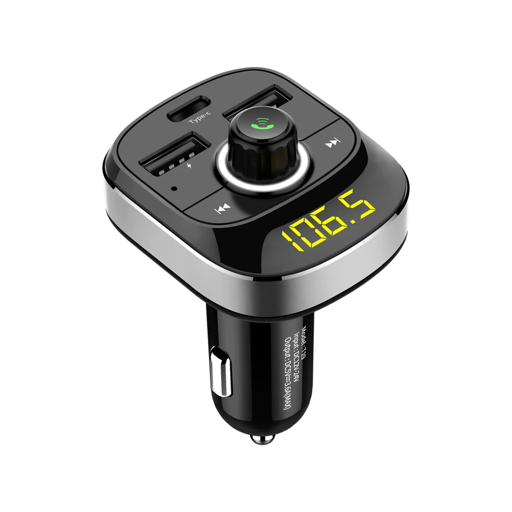 Wireless Bluetooth Fm Transmitter Aux Modulator Mp3 Player Car Kit Handsfree With Voltage Display TF Music Playing USB Charger