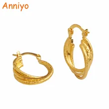 Anniyo витые серьги для женщин/девушек золотого цвета, арабские африканские металлические серьги-гвоздики, подарки, новые товары#006916