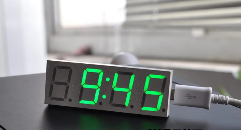 4 бита цифровой светодиодный электронные часы USB мощность большой номер дисплей настольные часы использовать в автомобиле или шкафу