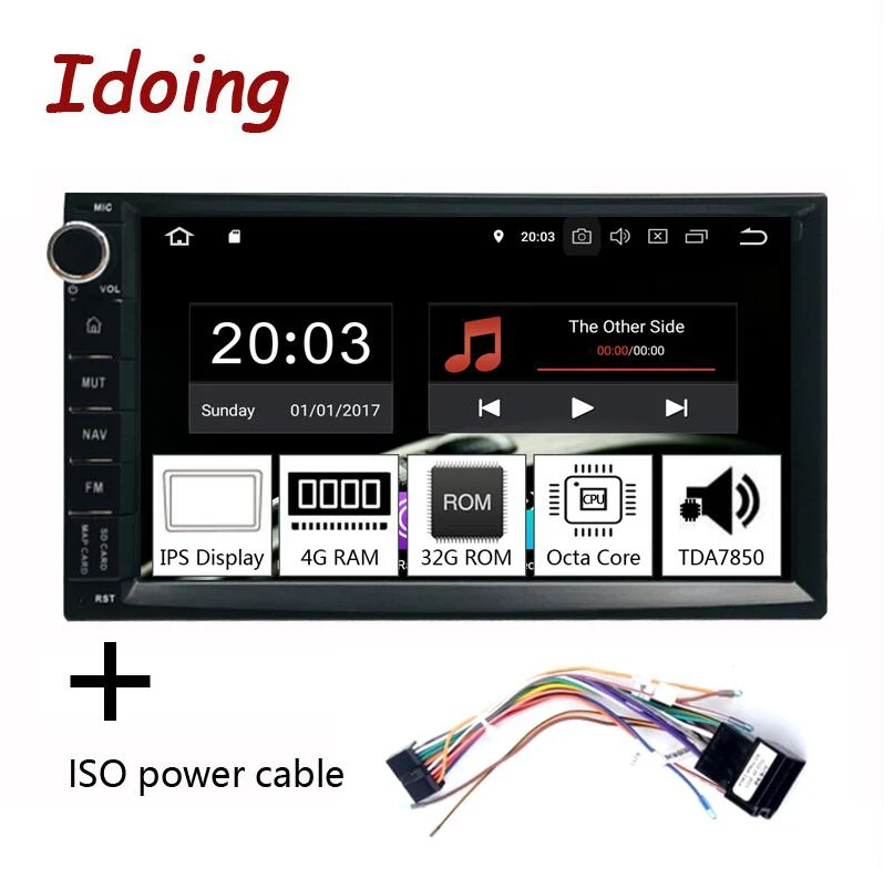 Idoing " PX5 4 Гб ОЗУ 32 Гб ПЗУ 8 ядерный Универсальный 2Din автомобиль Android 9,0 радио плеер ips экран gps навигация Мультимедиа Bluetooth - Цвет: ISO Power Cable