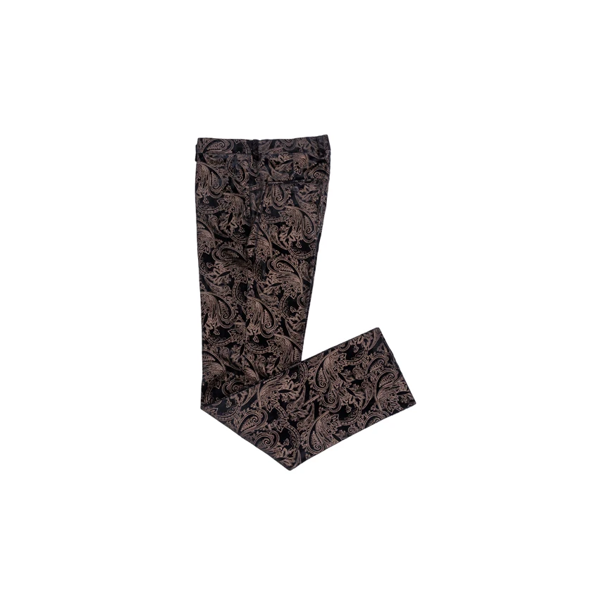 Printed Velvet Suits for Men Groom Tuxedos Groomsman Suit Made Wedding (Jacket+pants)