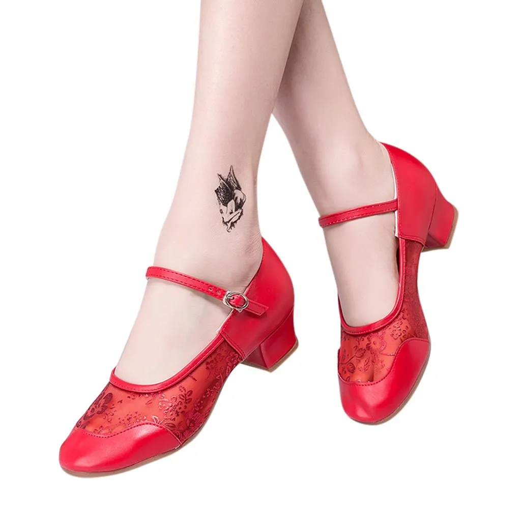 Женские туфли-лодочки; Новая модная обувь; сезон весна-лето; модные женские туфли-лодочки для танцев и бальных танцев; туфли для латинских танцев и сальсы - Цвет: Красный