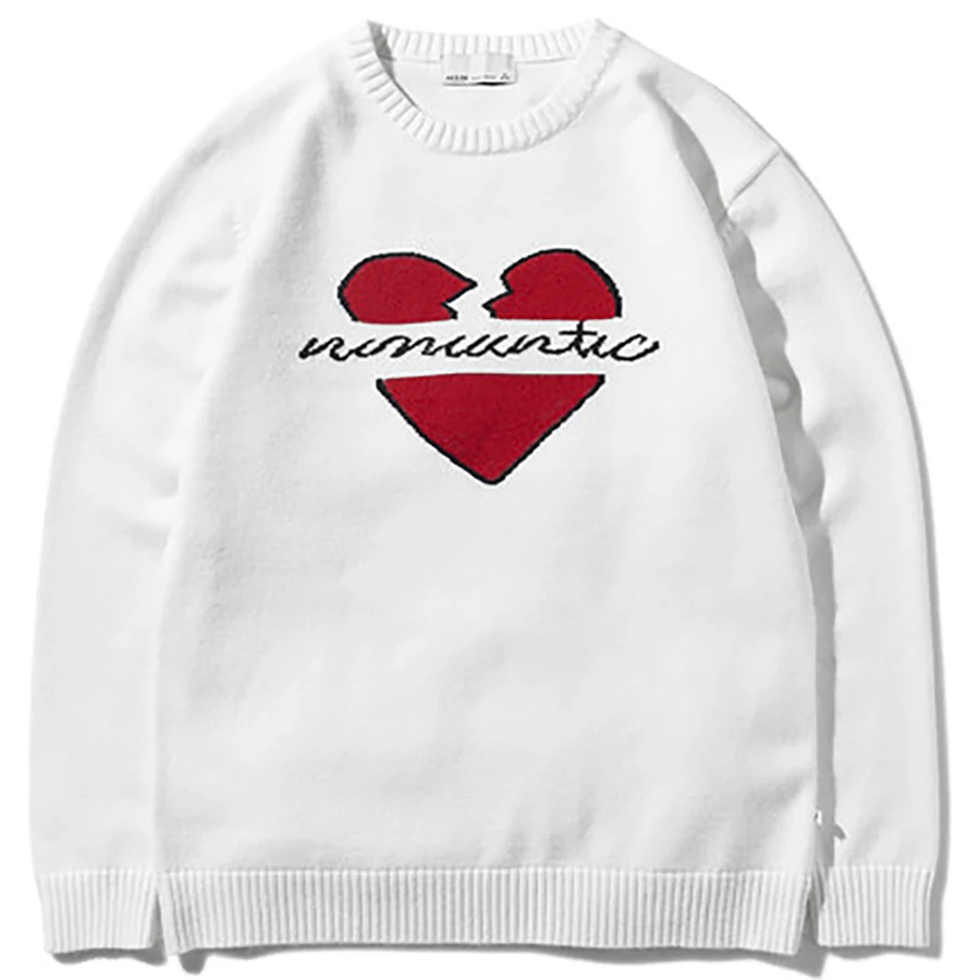

Knitted Pullover Sweater Winter Men Heart Trendy Oversive Sweaters Knit Korean Clothes Turtleneck Men Erkek Triko Clothes 50MY07
