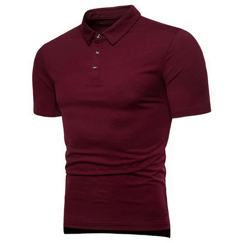 Customized Men's Polo Shirt Solid Lapel Short Sleeve Business Polo