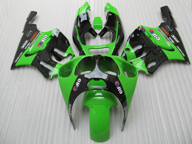 

High quality plastic fairing kit for Kawasaki Ninja ZX7R 96 97 98-03 green black fairings set ZX7R 1996-2003 JU09