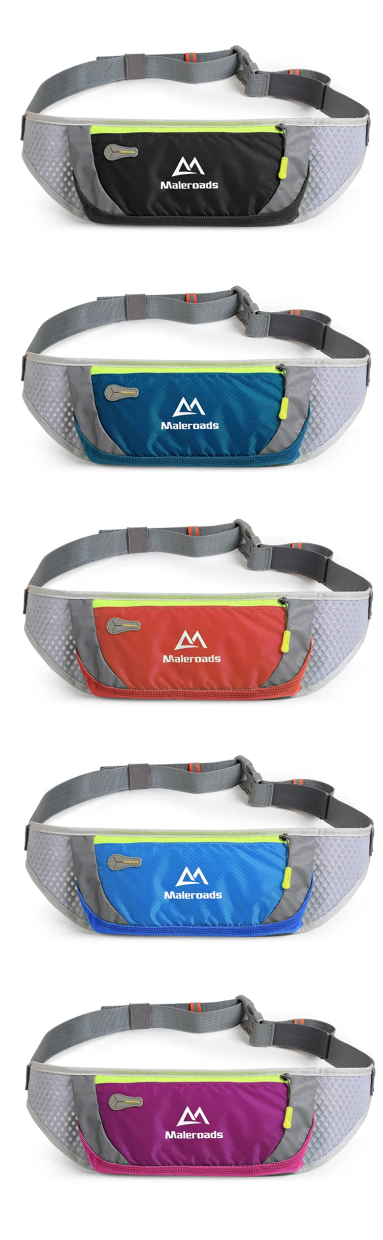 Maleroads водостойкие беговые поясные сумки Utility Gym Fanny Pack Спорт Фитнес Пояс для бега сумки сотовый телефон карман для мужчин женщин