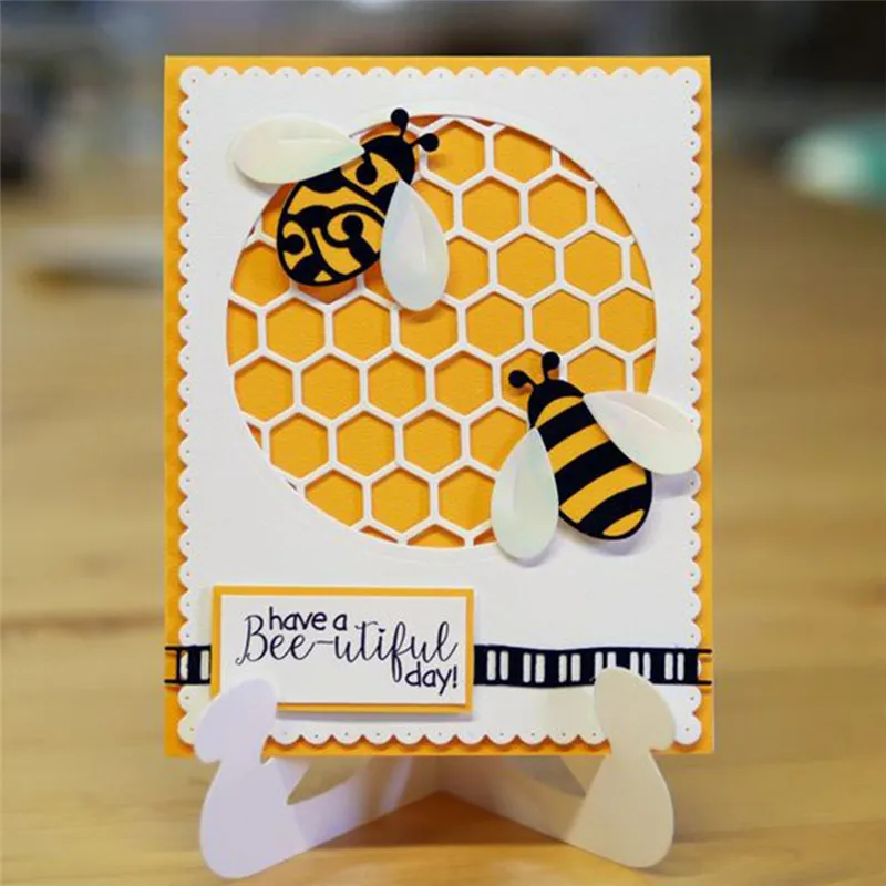 

Naifumodo Bees and Honeycomb Dies Insect Metal Cutting Dies for Scrapbooking Card Making Album Embossing Crafts Die Cut New 2019