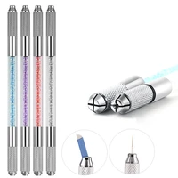 Manual Double Crystal Acrylic Tattoo Pen Microblading Permanent Makeup Eyebrow Tools 2 Usage For Flat or Round Needles 1