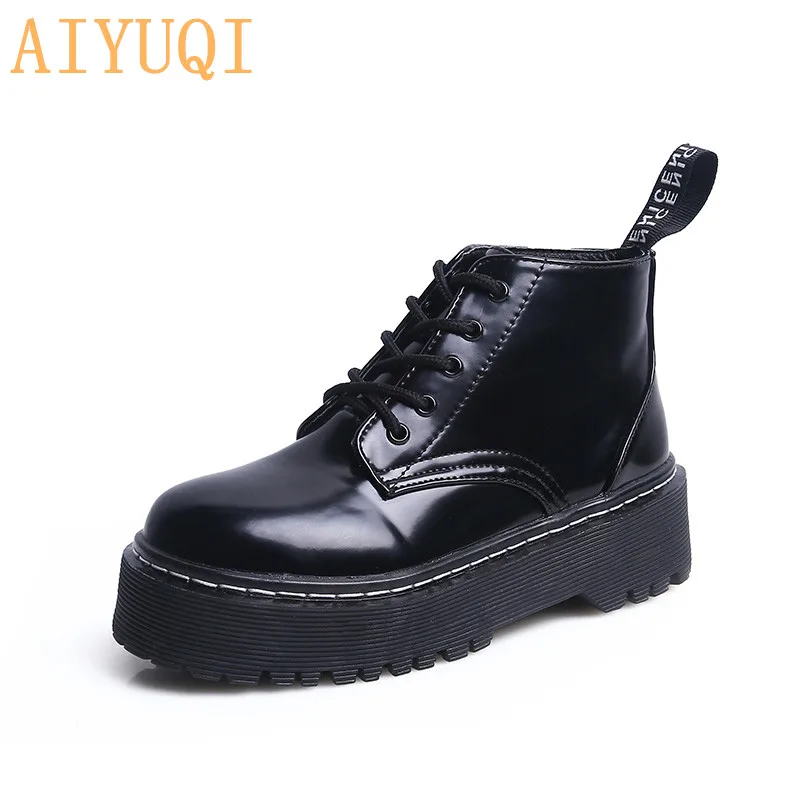 

AIYUQI 2019 autumn new women's Martin boots Europe and the United States tendon thick women's short boots warm women's shoes