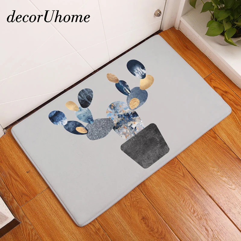 DecorUhome Nordic водостойкий антискользящий коврик мультфильм красочные ковер с кактусами спальня ковры декоративные коврики для лестницы