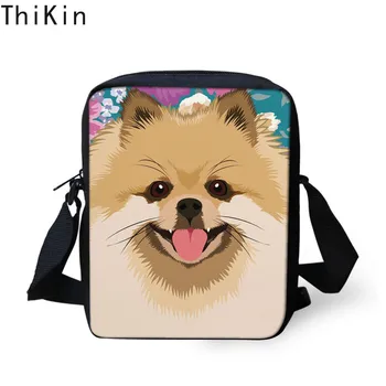

THIKIN Funny Siberian Husky Dog Floral Pattern Messenger Bag for Women Mini Teenager Girls Crossbody Bag Mini Shoulder Bags