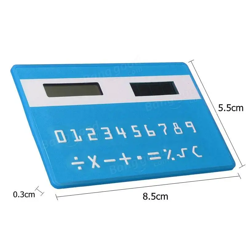 Colorful Small Slim Pocket Calculator Solar Power Stationery Card Portable Calculator Mini Handheld Ultra Thin Card Calculator