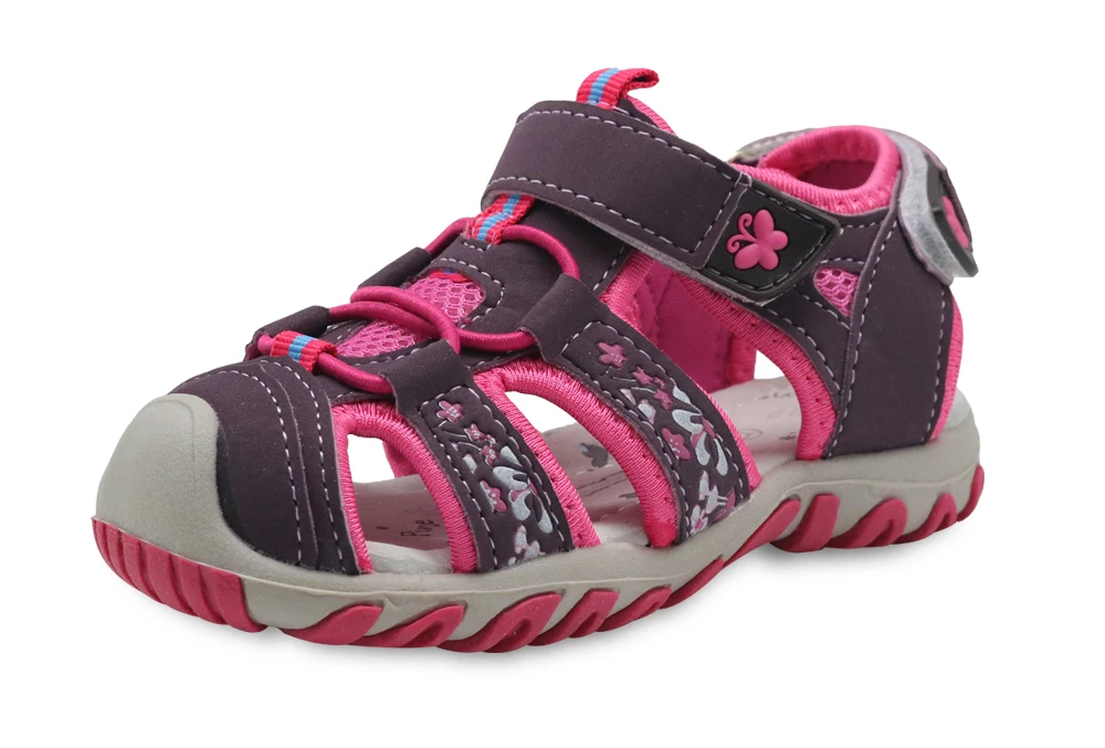 Apakowa/Новинка; спортивные пляжные сандалии для девочек; летняя детская обувь с вырезами; сандалии для малышей; сандалии с закрытым носком для девочек; детская обувь; европейские размеры 21-32