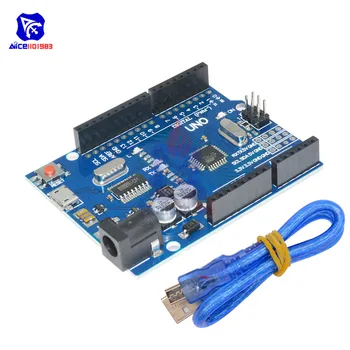 

UNO R3 CH340G CH340 MEGA328P ATMEGA328 ATMEGA328P-16AU Breadboard for Arduino with Micro USB Cable DIY Kit Expansion Board