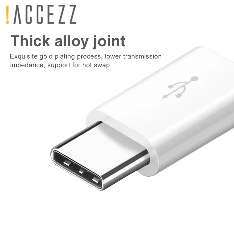 ! ACCEZZ USB C к Micro OTG адаптер Тип конвертер для One Plus 5 LG G5 G6 Xiaomi Mi 6 Samsung S8