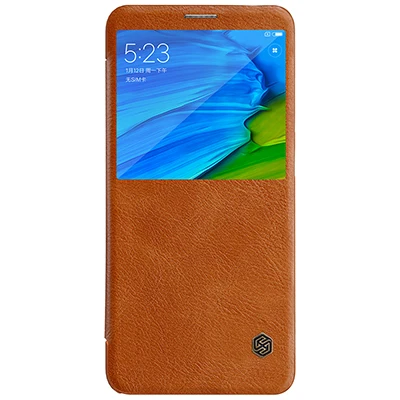Nillkin Qin PU Флип кожаный чехол Smart Dormancy кожаный чехол для Xiaomi redmi Note 8/Note 8 Pro/Note 7/7 S/7 Pro/Note 5/6 Pro - Цвет: Brown
