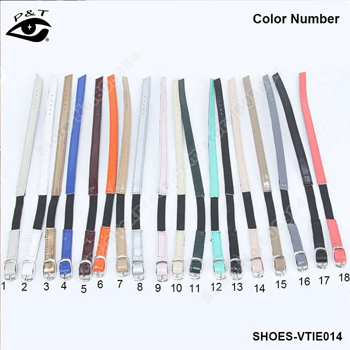 10 pairs/lot Leather Elastic Shoe Straps Adjustable Shoe Band Shoes Decor Accessories 18 Colors