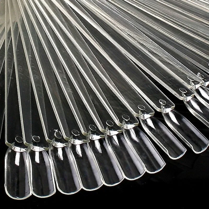 

50 Pieces Fan Wheel Polish Practice Tip Sticks Design Decor Set False Display Nail Art Tools