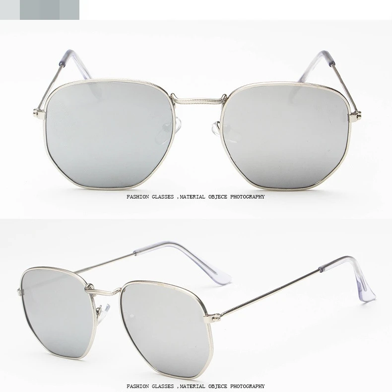 Винтажные Квадратные Солнцезащитные очки для женщин и мужчин, Ретро стиль, классические черные солнцезащитные очки для женщин и мужчин, роскошные брендовые дизайнерские солнцезащитные очки - Цвет линз: Silver