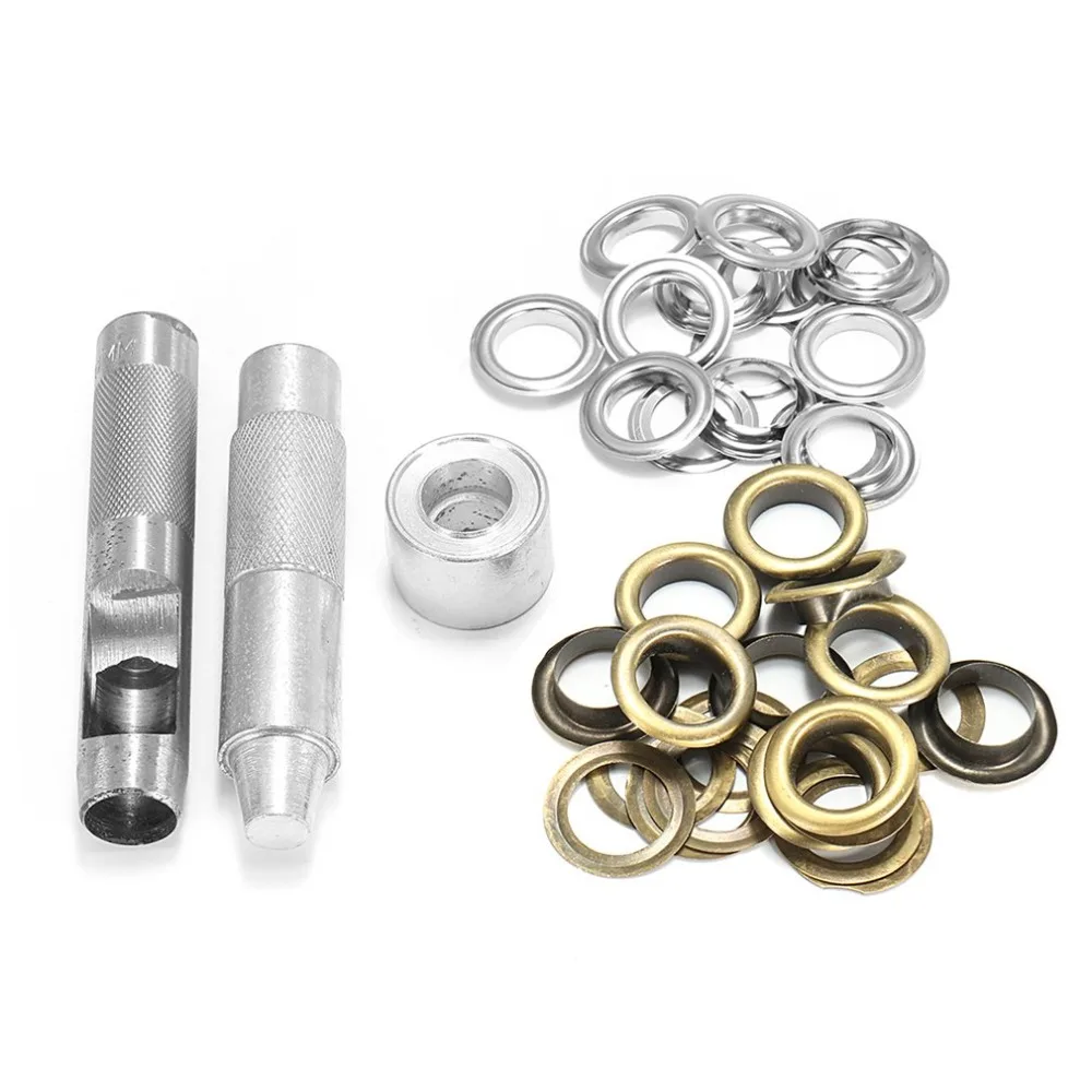 Eyelet Punch Die Tool Set + 25 Sets Eyelet Leather Craft Clothing