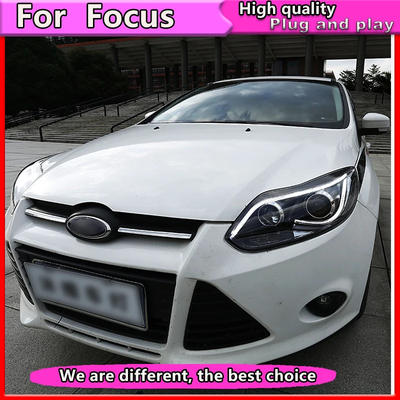 Машина для укладки в сборе для Ford Focus 2012- фары светодиодная фара для Focus LED DRL Объектив Двойной Луч би-ксеноновых фар, Высокопрочная конструкция