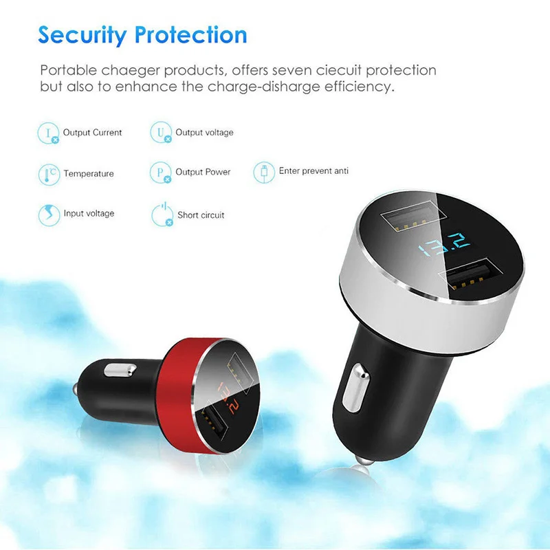

Car Charger 5V/3.1A Quick Charge Dual USB Port Cigarette Lighter Adapter VS998