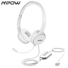 Mpow USB/3.5mm Plug Wired Headphones With Mic For Mac Skype Call Center PC Laptop Tablet Phones With Noise Reduction Card