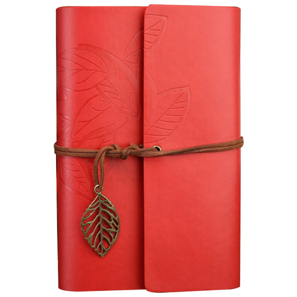 

Embossed Cover Loose Leaf School Office Stationery Smooth Writing Unlined Gift Journal Blank Paper Diary Book Vintage PU Leather