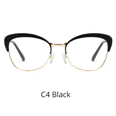 Ralferty близорукость очки оправа Женские винтажные кошачий глаз очки очков Оптический Рецепт; очки оправа Мода F95508 - Цвет оправы: C4 Black