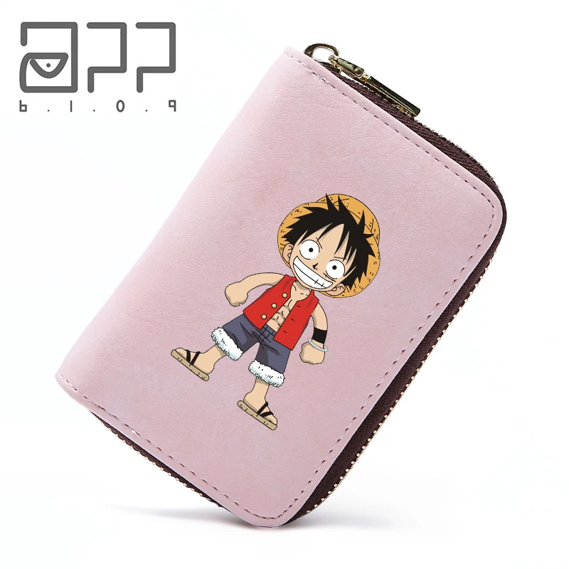

APP BLOG Brand Anime ONE PIECE Cute Luffy Women Man Wallets 11 Card Holder Designer Mini Zipper Cash Purse Driver License 2018