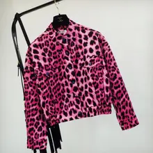 Весенне-осенняя куртка с леопардовым принтом женские модные однобортные пальто с длинными рукавами верхняя одежда