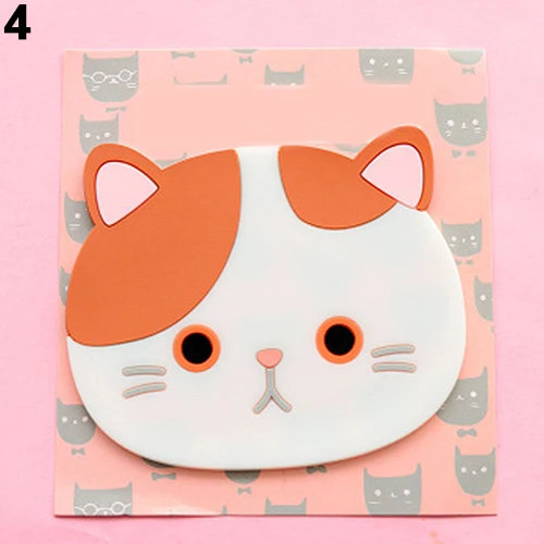 POP ITEM! Kitchen Cute Cartoon Cat Coffee Drink Glass Cup Placemat Holder Pad Coaster - Цвет: 4