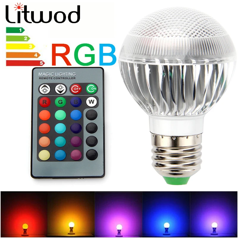 Litwod Z20 лампа E27 E14 110 V-220 V Gloeilamp реального Мощность Индукции 5 W контроль мяча лампочки RGB лампа для праздника