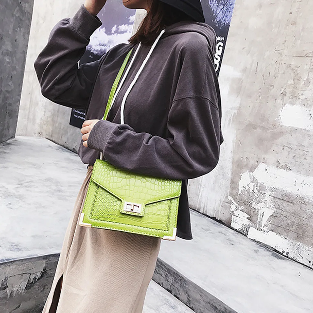 Ladies Bags Fashion Solid Color Crocodile Pattern Wild Handbag Shoulder Messenger taschen women bolsa masculina sac femme