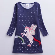 Cotton Girls Dress Baby Girl Princess Unicorn Party Dresses Flower Tutu Kids Dress for Girls Long Sleeve Children Clothes 2019 Cotton Girls Dress Baby Girl Princess Unicorn Party Dresses Flower Tutu Kids Dress for Girls Long Sleeve Children Clothes 2019