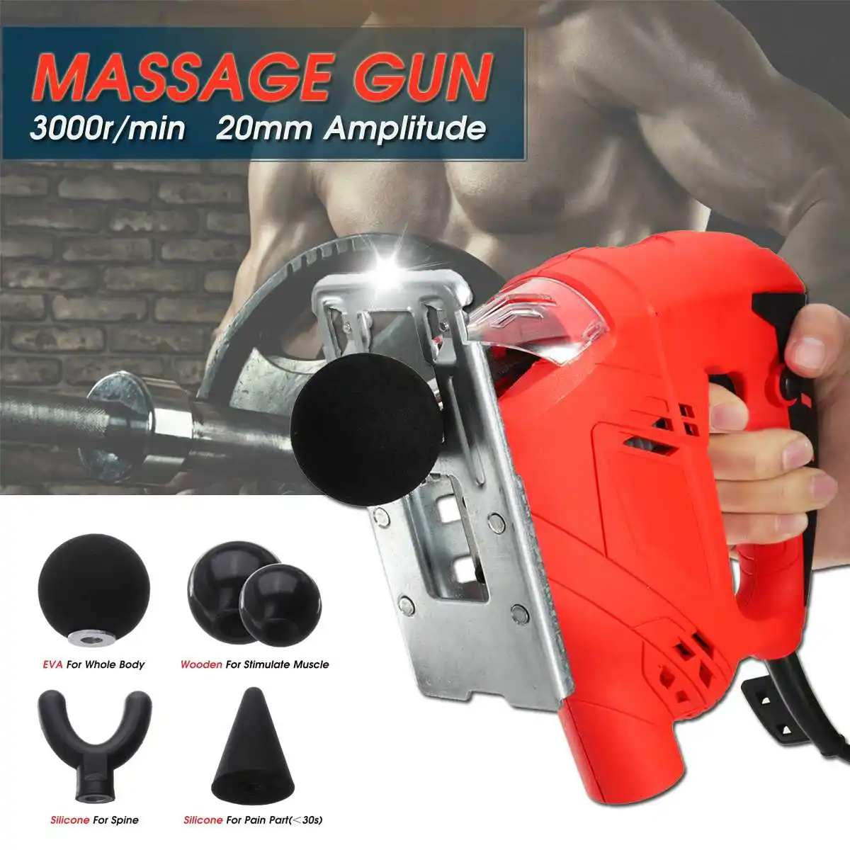 

6 Level Electric Muscle Massage for Gun High Frequency Vibrating Muscle Relief Pain Training Exercising Body Relaxation Slimming