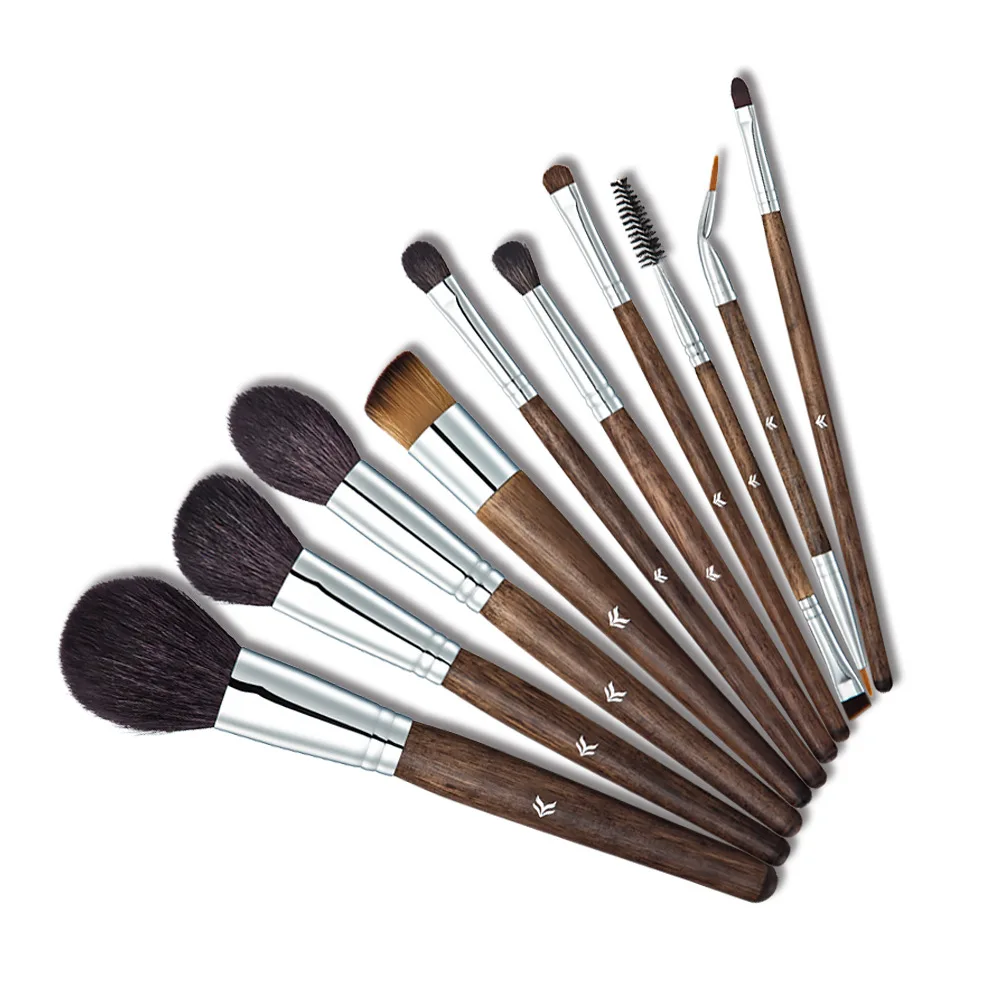 

Huamianli 10 Pcs Make Up Brush Set Foundation Powder Highlighter Eyeshadow Beauty Makeup Brushes Eyebrow Lip EyeLash Brush