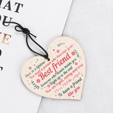 1 шт. деревянный подвесной лучший друг подарки на день рождения СПАСИБО сердце дружба Табличка Знак ремесла домашний декор