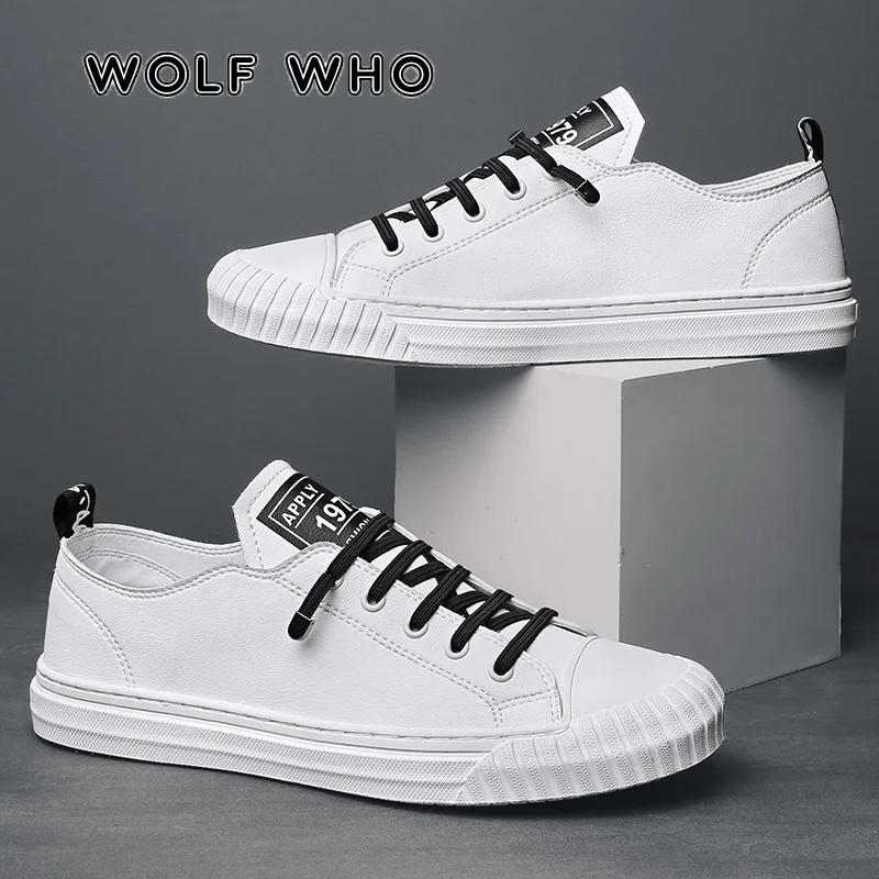 WOLF WHO/; модная брендовая мужская повседневная обувь; дышащие белые ...