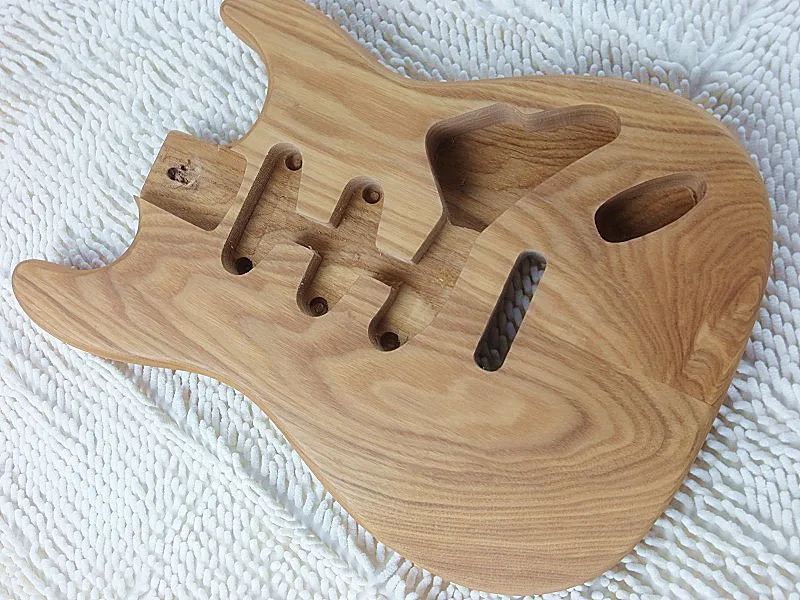 

DIY Semi-finished ST Model Electric Guitar Body Matte ASH logs,can be self-DIY pattern color.