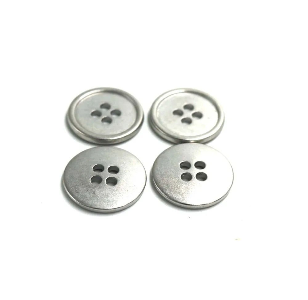 20 мм цинковый сплав металла Швейные Кнопки металлические пуговицы круглый серебристый 4 отверстия кадмия пуговиц