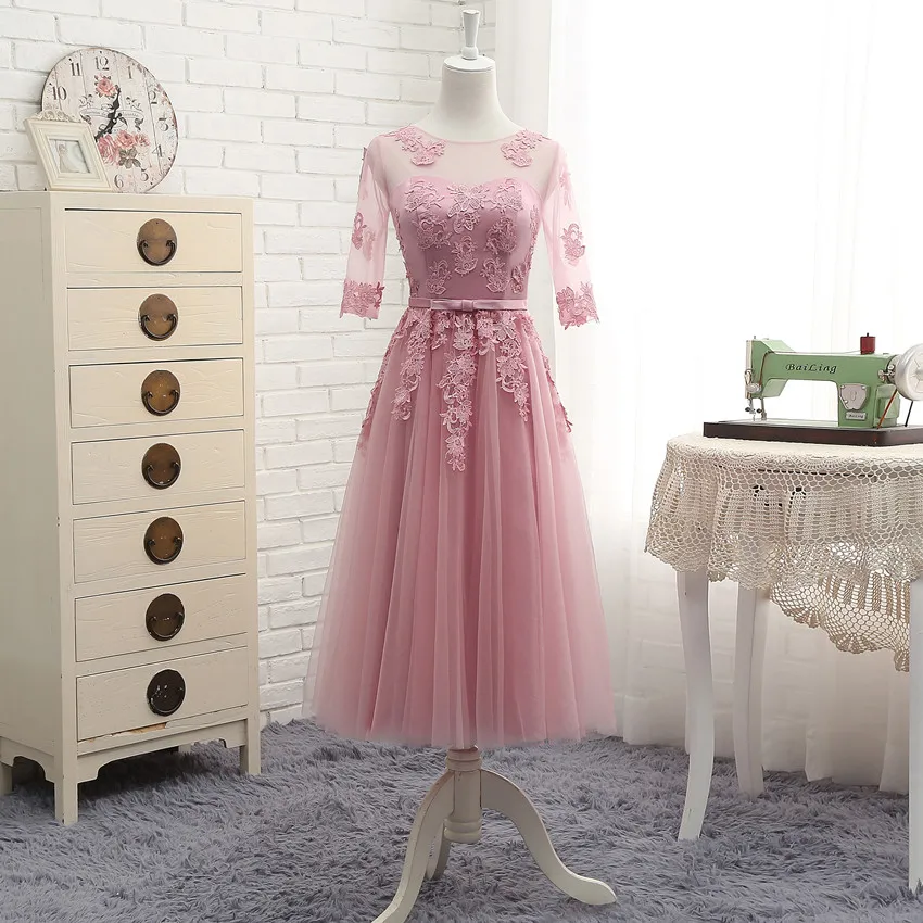 MNZ5608DS # три стиля длинных средних коротких красных фасонов с коротким рукавом 2019
