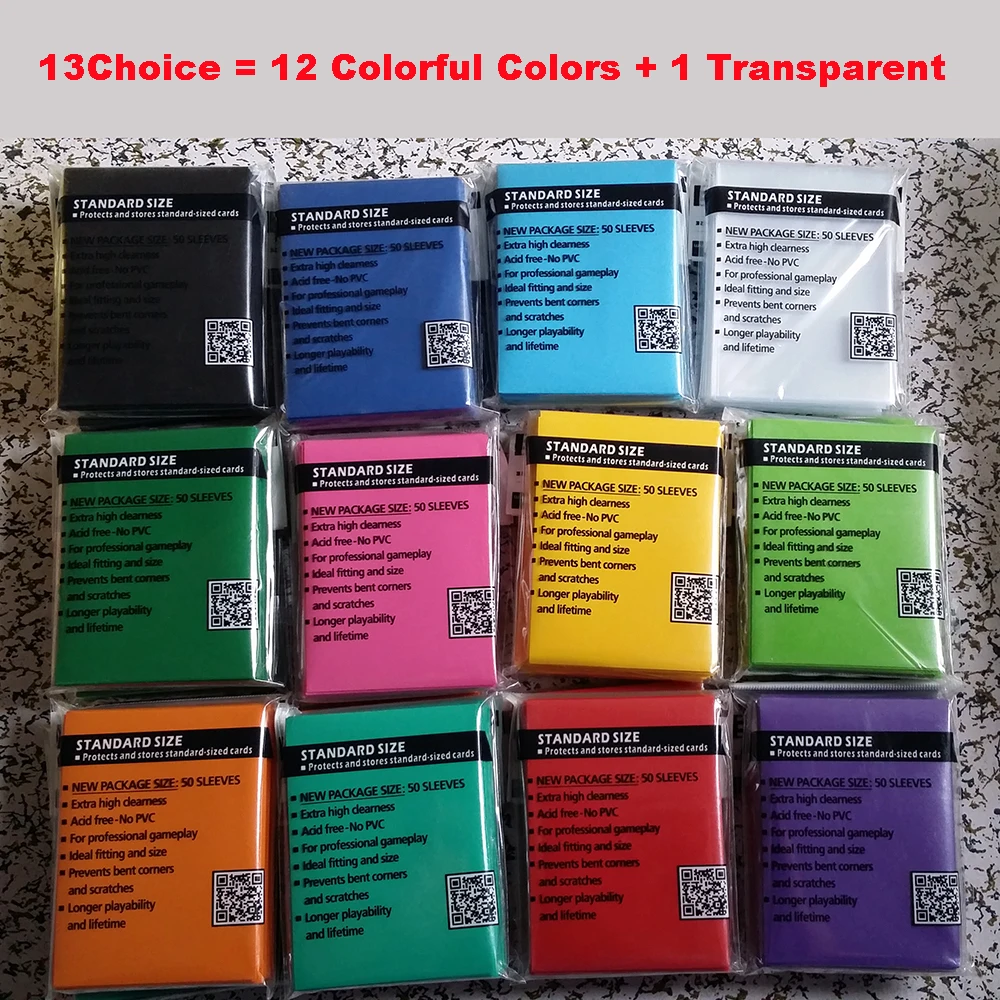 13 colorful Choices 100pcs/set 66*91mm Magical Trading Cards Sleeve