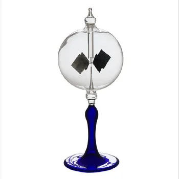 

4 Blades Rotating Glass Windmill Solar Powered Crookes Radiometer Light Mill Educational Teaching Study Tool Office Home Decor