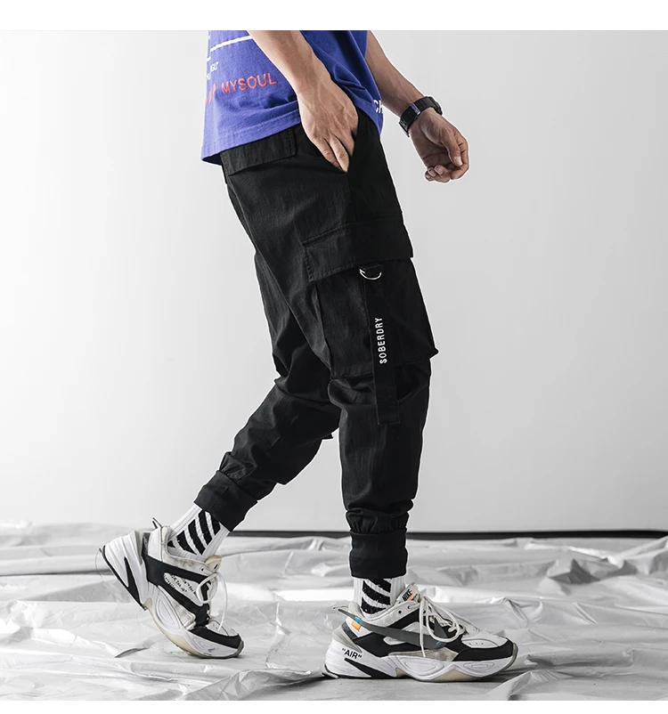 2019 хип хоп Брюки карго мужские свободные джоггеры Харадзюку уличная шаровары длина лодыжки брюки ABZ453