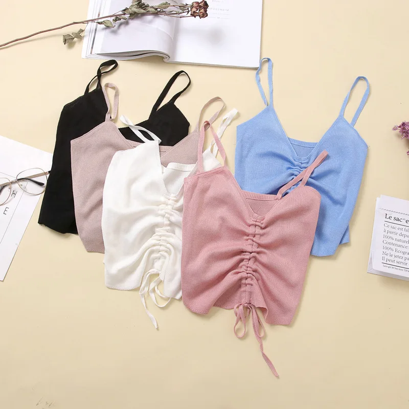 2018 Новые поступления Drawstring дизайн шикарный девочек бретели мода женская летняя
