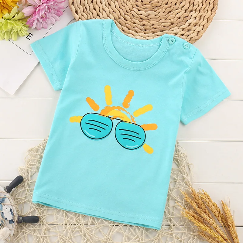 

MAINEOUTH 1Pcs Summer Baby Girl T Shirt Boy Shirt Short Sleeve Shorts T-Shirt Cool Cotton Baby Kids Clothes 1-7 Years 10 Colors