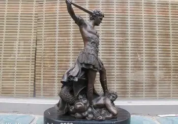 

Western Bronze Marble Greek myth Tenjin Angels chopped Devil Art Sculpture