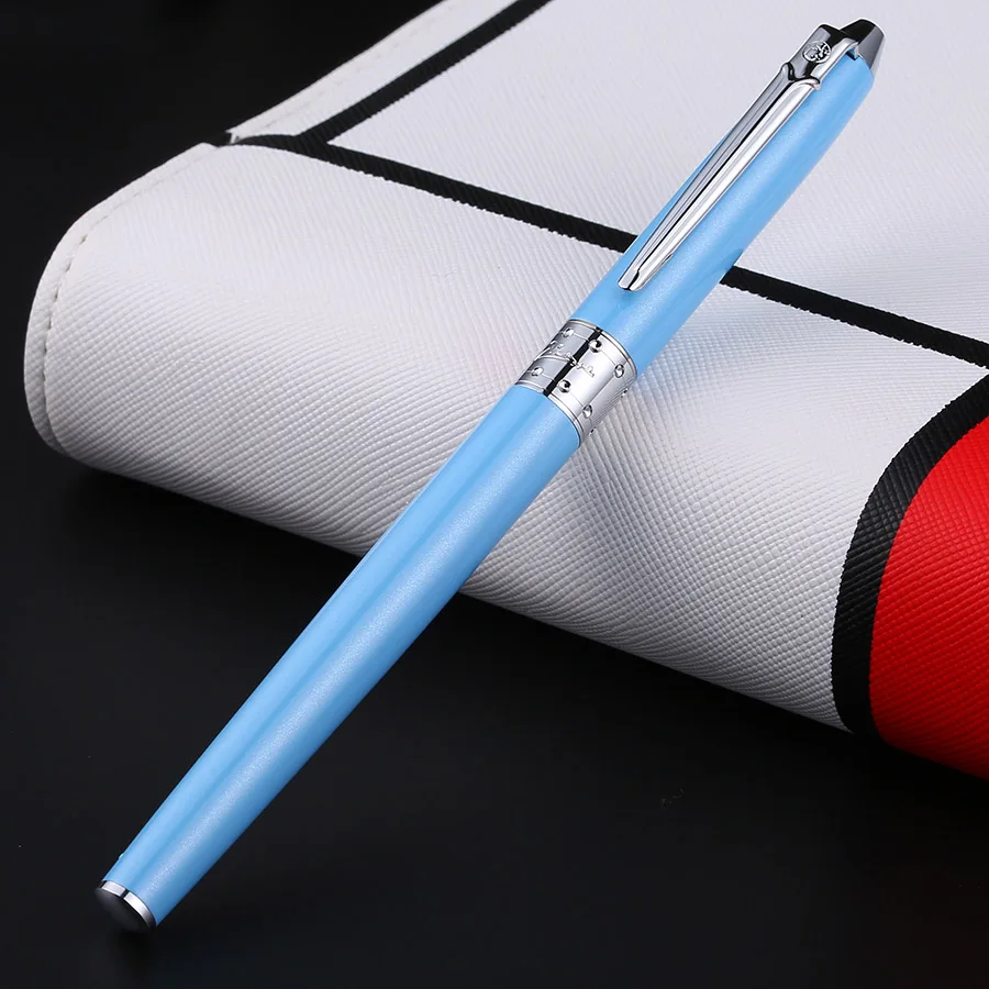 Новое поступление Пикассо 605 ручки-роллеры с 0,7 мм пером черная и серебристая шариковая ручка с зажимом горячая распродажа - Цвет: Синий