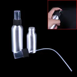 Алюминиевая бутылка-распылитель черный насос многоразового использования пустые бутылки Пульверизатор для косметической упаковки